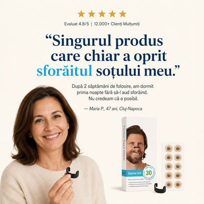 Kit Premium Anti-Sforăit — Dilatator Nazal + 60 Plasturi